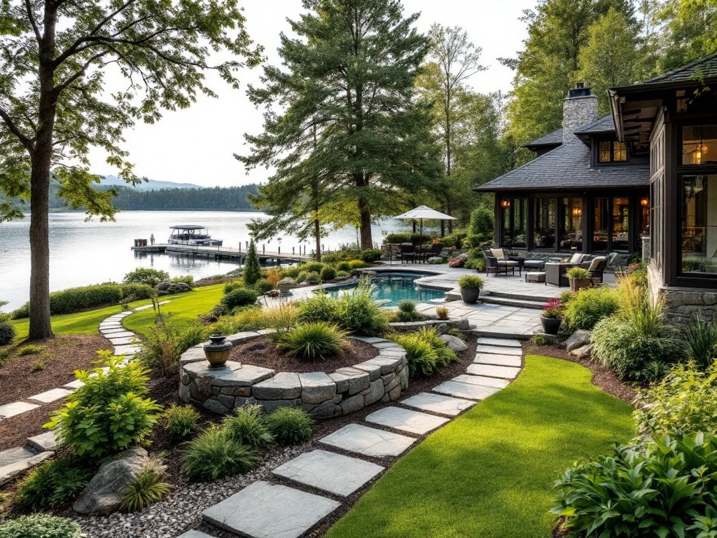 Lakefront Cottage Enhanced with Natural Stone Installation