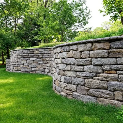 Muskoka Landscapes and Design Pool Armour Stone and Natural Stone Installations Retaining Wall