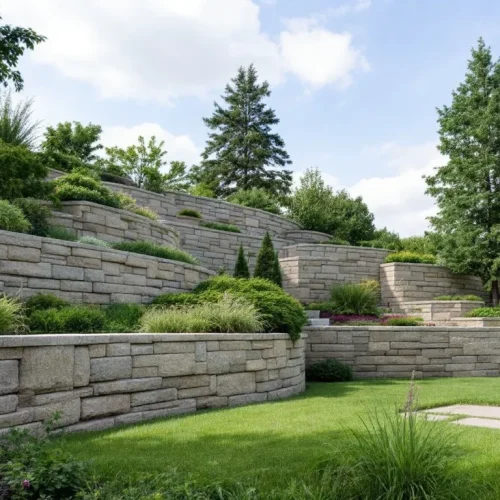 Muskoka Landscapes and Design Pool Armour Stone and Natural Stone Installations Retaining Walls