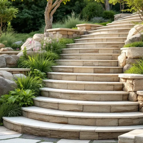 Muskoka Landscapes and Design Pool Armour Stone and Natural Stone Installations Stairs